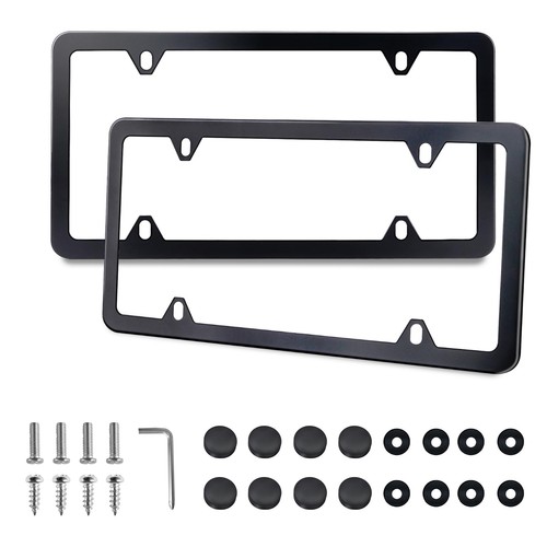 Black license plate - license, frames