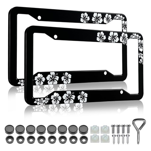 Hibiscus license plate frames - plate,