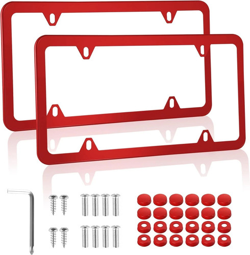 Red license plate frames - red, 2